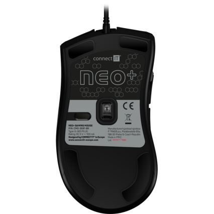 CONNECT IT CMO-3591-BK - LED RGB Laidinė žaidimų pelė 500-7200 DPI juoda