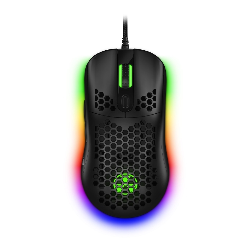 CONNECT IT CMO-5511-BK - LED RGB Laidinė žaidimų pelė 200-12800 DPI juoda