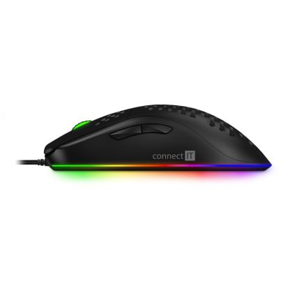 CONNECT IT CMO-5511-BK - LED RGB Laidinė žaidimų pelė 200-12800 DPI juoda