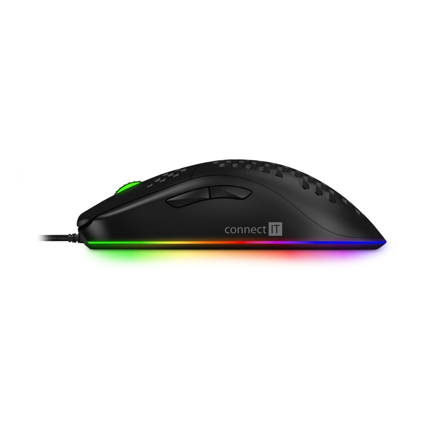 CONNECT IT CMO-5511-BK - LED RGB Laidinė žaidimų pelė 200-12800 DPI juoda
