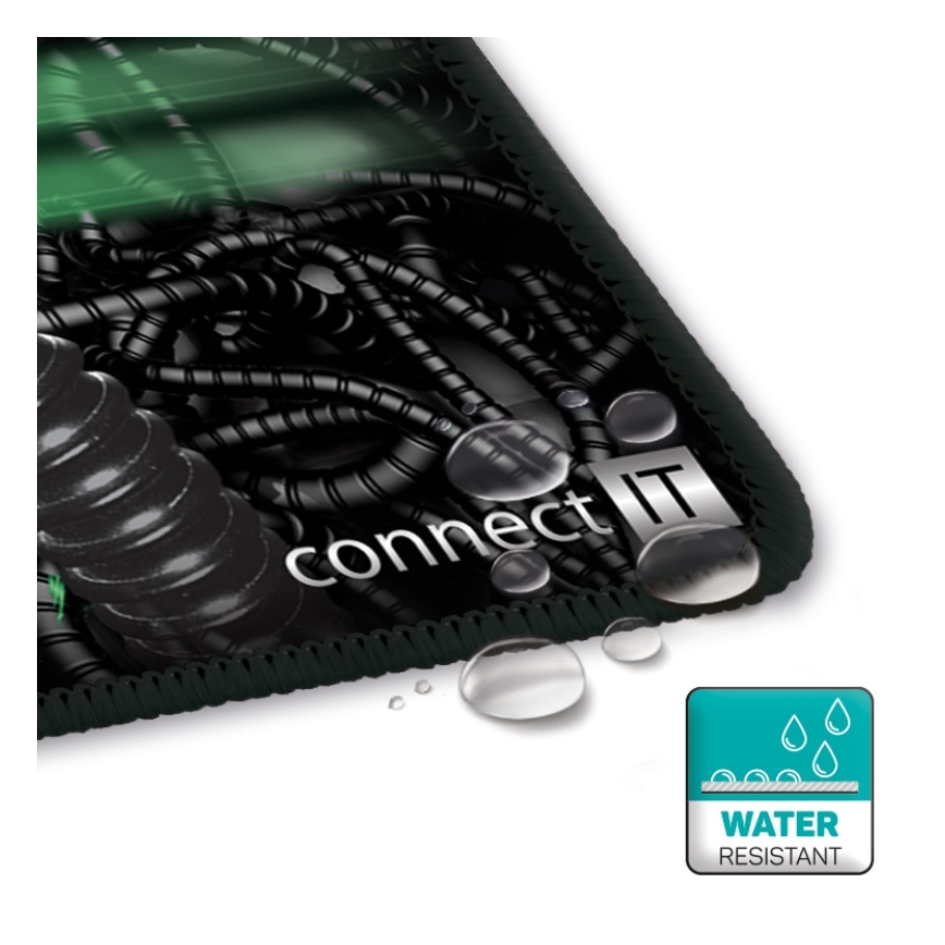 CONNECT IT CMP-1100-SM - Pelės kilimėlis 32x24,5 cm juoda/žalia