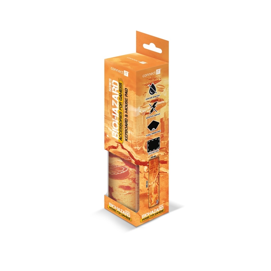 CONNECT IT CMP-1140-LG - Kilimėlis klaviatūrai ir pelė 88,6x24,5 cm oranžinė