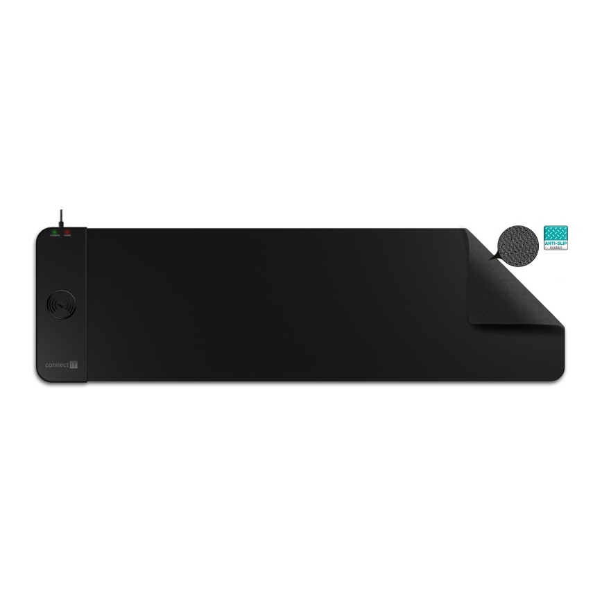 CONNECT IT CMP-2500-LG - Kilimėlis klaviatūrai ir pelė Su Qi belaidis įkrovimas 80x30 cm juoda