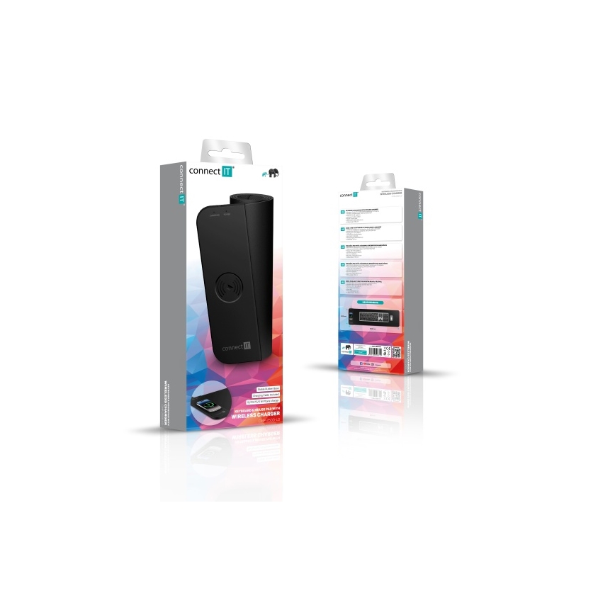 CONNECT IT CMP-2500-LG - Kilimėlis klaviatūrai ir pelė Su Qi belaidis įkrovimas 80x30 cm juoda