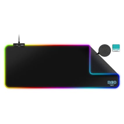 CONNECT IT CMP-3100-LG - LED RGB Žaidimų klaviatūra ir pelės kilimėlis 80x30 cm juoda