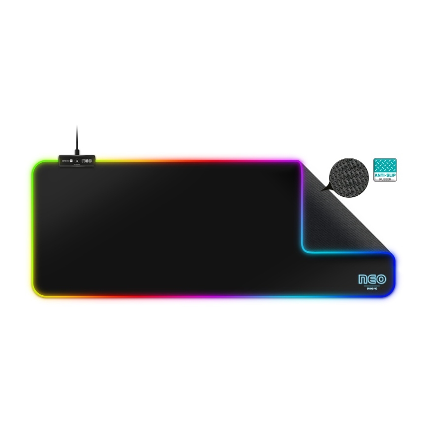 CONNECT IT CMP-3100-LG - LED RGB Žaidimų klaviatūra ir pelės kilimėlis 80x30 cm juoda
