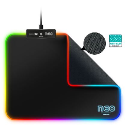 CONNECT IT CMP-3100-SM - LED RGB Žaidimų pelės kilimėlis 32x24,5 cm juoda