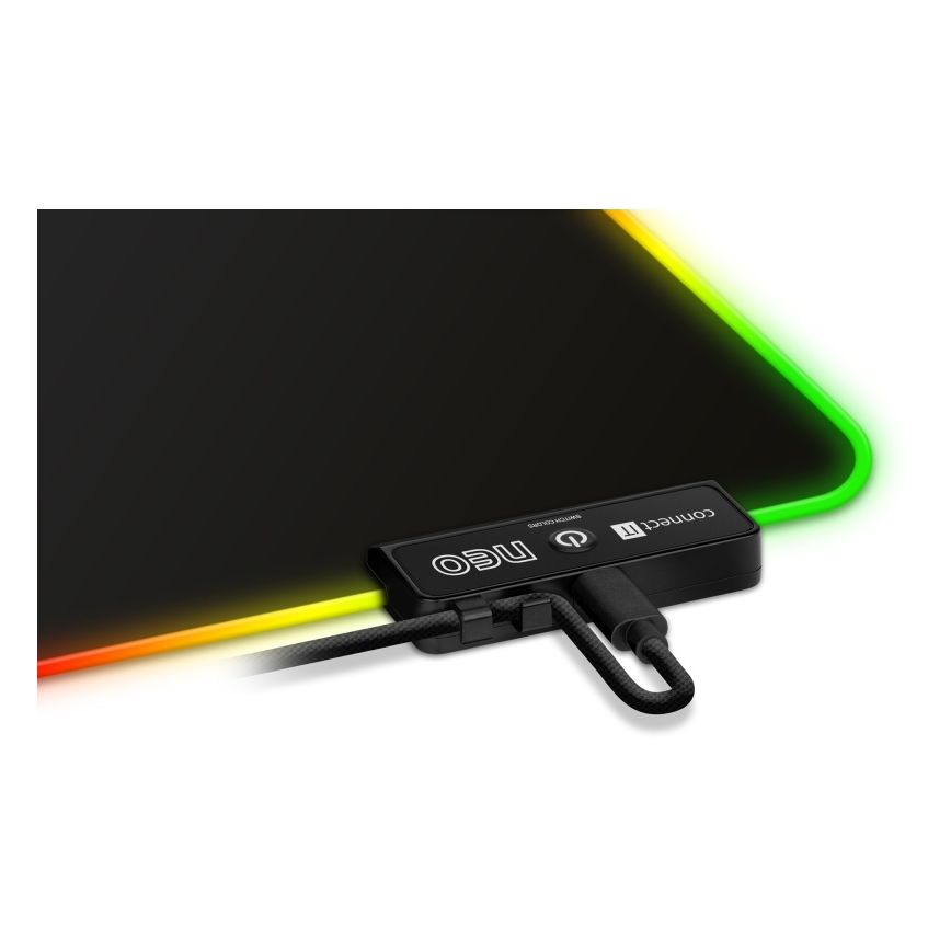 CONNECT IT CMP-3100-SM - LED RGB Žaidimų pelės kilimėlis 32x24,5 cm juoda