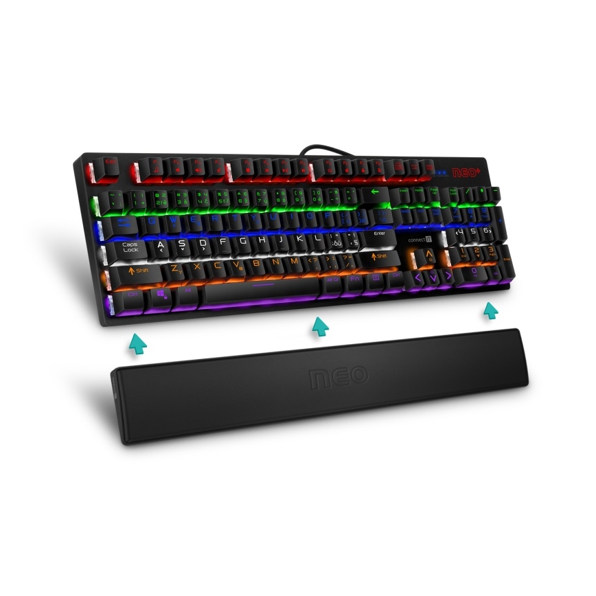 CONNECT IT CMP-3590-LG - Ergonomiškas klaviatūros kilimėlis juoda