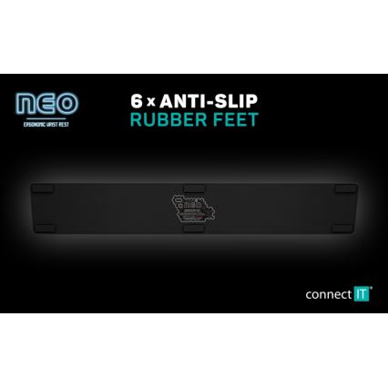 CONNECT IT CMP-3590-LG - Ergonomiškas klaviatūros kilimėlis juoda