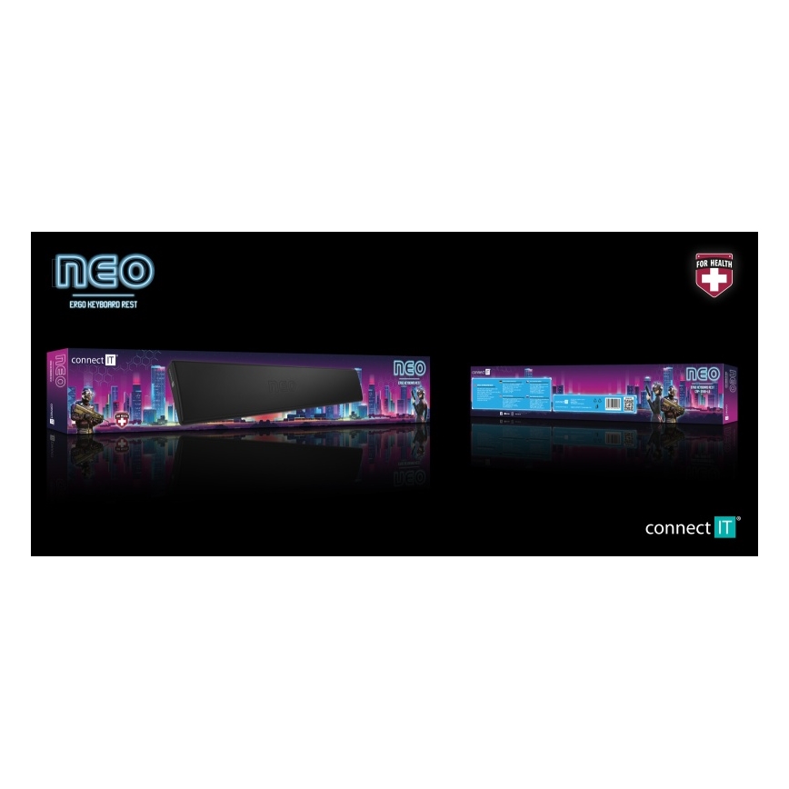 CONNECT IT CMP-3590-LG - Ergonomiškas klaviatūros kilimėlis juoda