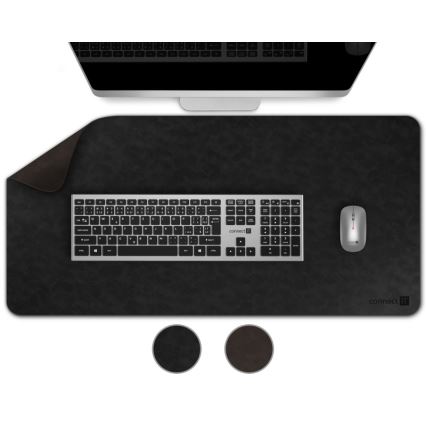 CONNECT IT CMP-4030-LG - Dvipusis pelės ir klaviatūros kilimėlis 90x40 cm juodas/rudas
