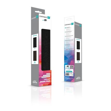 CONNECT IT CMP-4030-LG - Dvipusis pelės ir klaviatūros kilimėlis 90x40 cm juodas/rudas