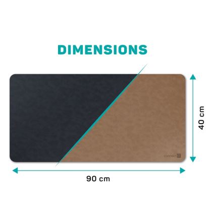 CONNECT IT CMP-4040-LG - Dvipusis kilimėlis po klaviatūrą ir pelę 90x40 cm mėlynas/rudas