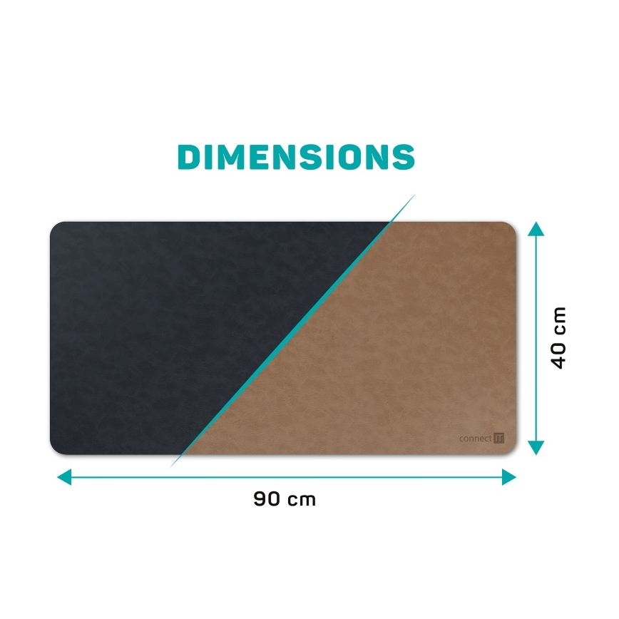 CONNECT IT CMP-4040-LG - Dvipusis kilimėlis po klaviatūrą ir pelę 90x40 cm mėlynas/rudas