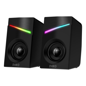 CONNECT IT CSP-1100-BK - KOMPLEKTAS 2x LED RGB Žaidimai garsiakalbis 6W/5V juoda