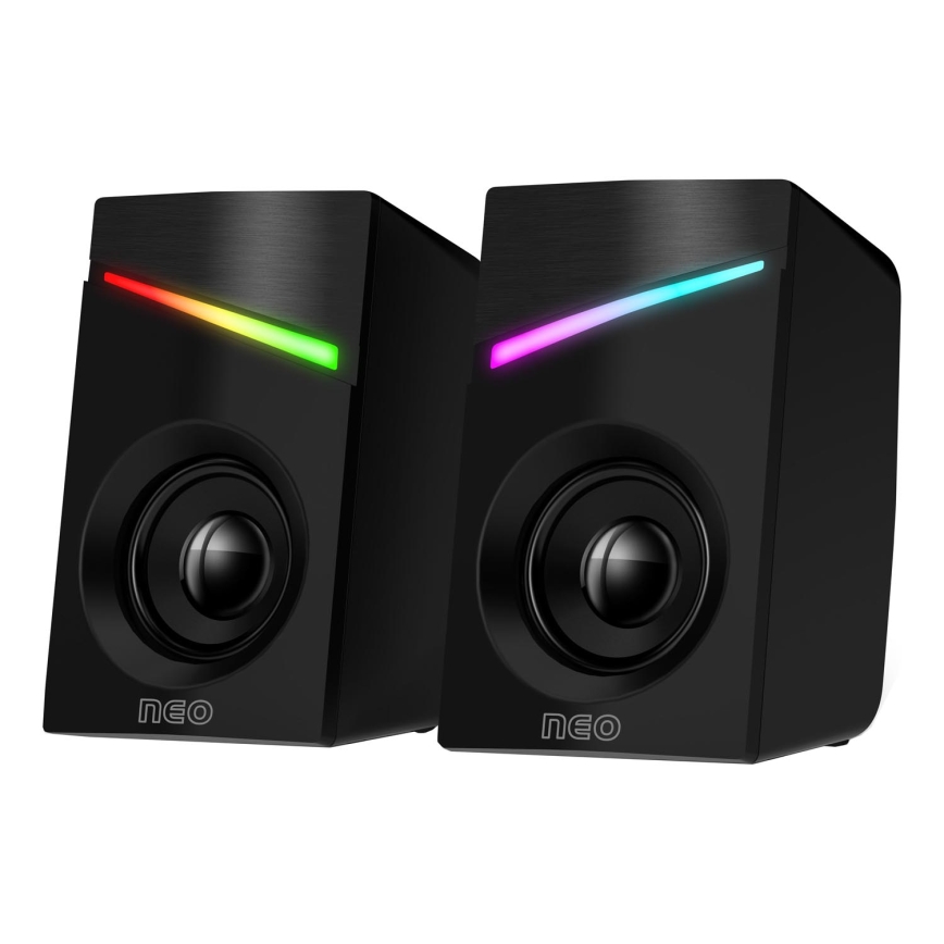 CONNECT IT CSP-1100-BK - KOMPLEKTAS 2x LED RGB Žaidimai garsiakalbis 6W/5V juoda