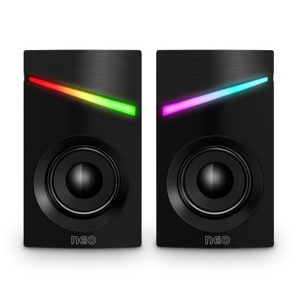 CONNECT IT CSP-1100-BK - KOMPLEKTAS 2x LED RGB Žaidimai garsiakalbis 6W/5V juoda