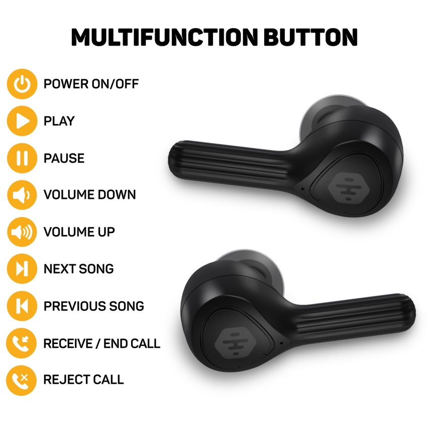 CONNECT IT HEP-5300-BK - Belaidis earphones su mikrofonu 300 mAh juoda