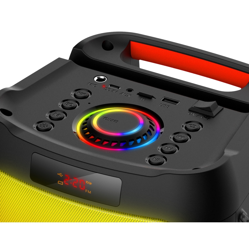 CONNECT IT HSP-3050-BK - LED Belaidis garsiakalbis su mikrofonu 60W/5V 4500 mAh juoda + nuotolinio valdymo pultas