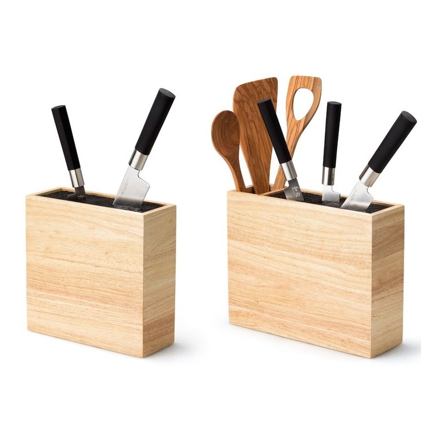 Continenta C3314 - Peilių stovas su lanksčiu įdėklu 22x9x21,5 cm kietmedžio