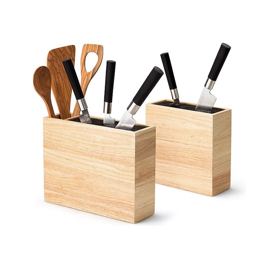 Continenta C3314 - Peilių stovas su lanksčiu įdėklu 22x9x21,5 cm kietmedžio