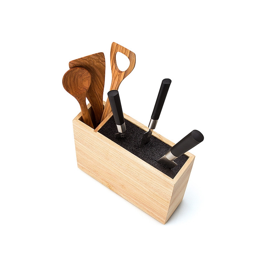 Continenta C3315 - Peilių stovas su lanksčiu įdėklu ir skyriumi 27,5x9x21,5 cm