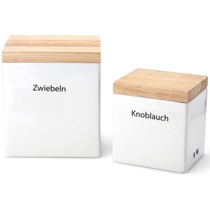 Continenta C3921 - Keraminė maisto dėžutė su dangteliu 14x12x15,5 cm Kietmedis