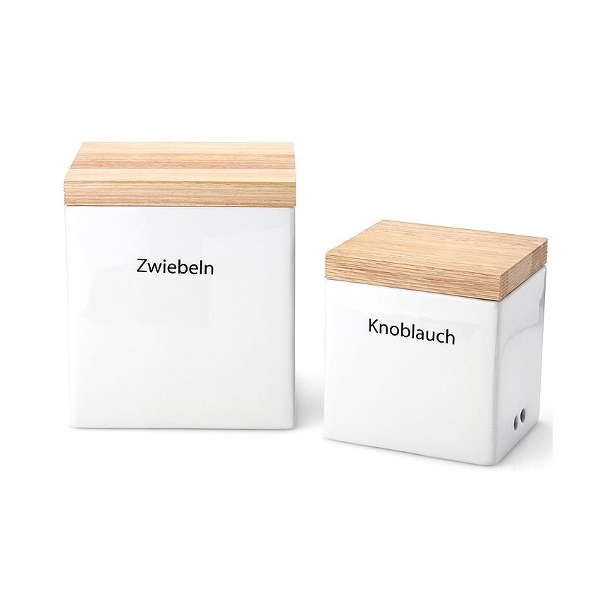 Continenta C3921 - Keraminė maisto dėžutė su dangteliu 14x12x15,5 cm Kietmedis