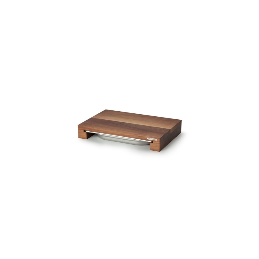 Continenta C4210 - Virtuvinė pjaustymo lenta su dubeniu 39x27 cm riešutmedžiu