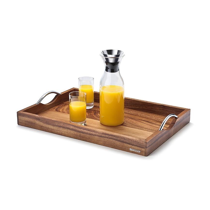 Continenta C4867 - Padėklas su metalinėmis rankenomis 53x36 cm akacija