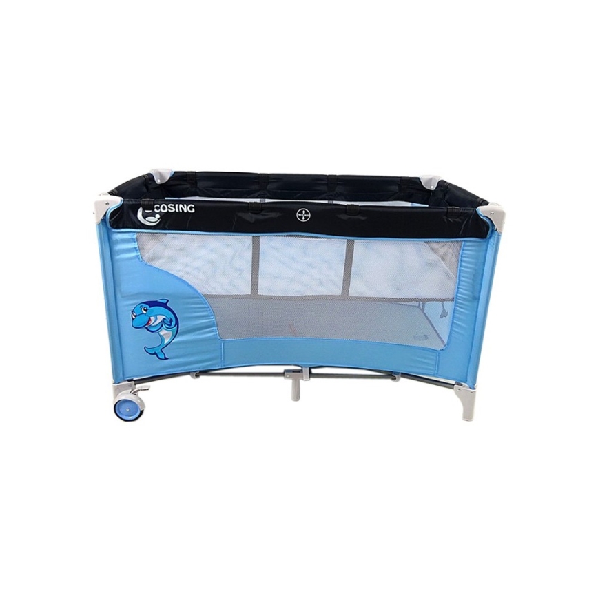 COSING - Kelioninė lovelė su reguliuojama padėtimi ADAM Dolphin Blue