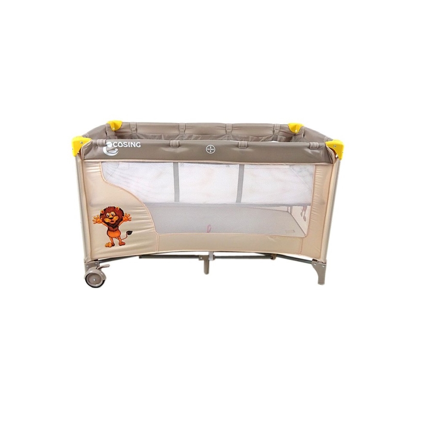 COSING - Kelioninė lovelė su reguliuojamomis padėtimis ADAM Lion smėlio spalvos