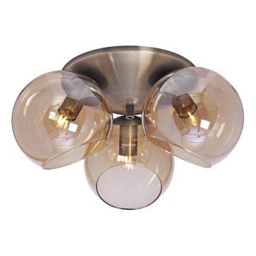 Cottex - Lubinis šviestuvas CAPELLA 3xE14/40W/230V Ø 37 cm dūminis/rudas