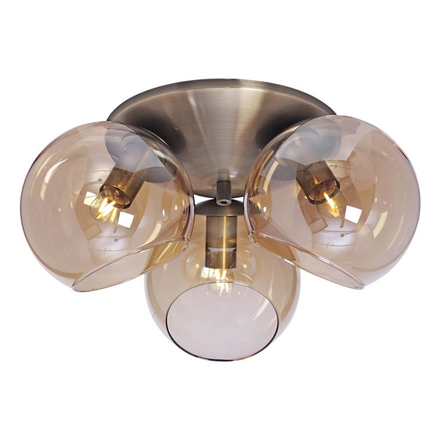 Cottex - Lubinis šviestuvas CAPELLA 3xE14/40W/230V Ø 37 cm dūminis/rudas