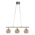 Cottex - Pakabinama liustra ant laido CAPELLA 3xE14/40W/230V dūminė/ruda