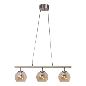 Cottex - Pakabinama liustra ant laido CAPELLA 3xE14/40W/230V dūminė/ruda