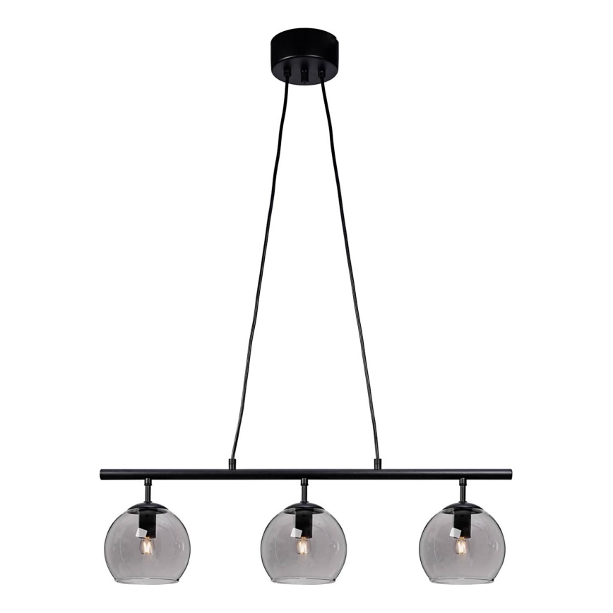 Cottex - Pakabinama liustra CAPELLA 3xE14/40W/230V dūminė/juoda