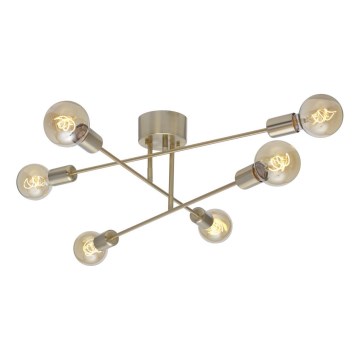 Cottex - Prie lubų montuojamas šviestuvas BATON 6xE27/60W/230V, žalvarinis