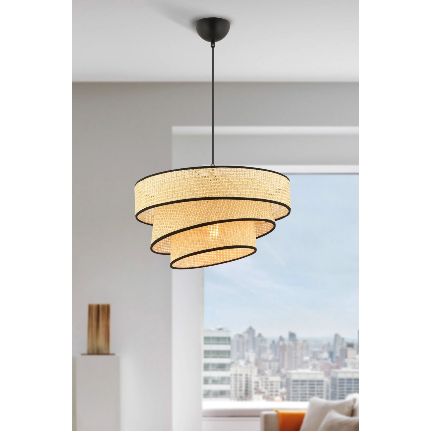 COUPER 1xE27/60W/230V smėlio/juoda pakabinama lempa