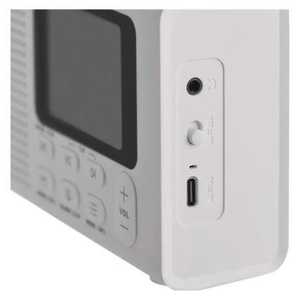 DAB DAB+ FM radijas 3W/5V/4xAA baltas