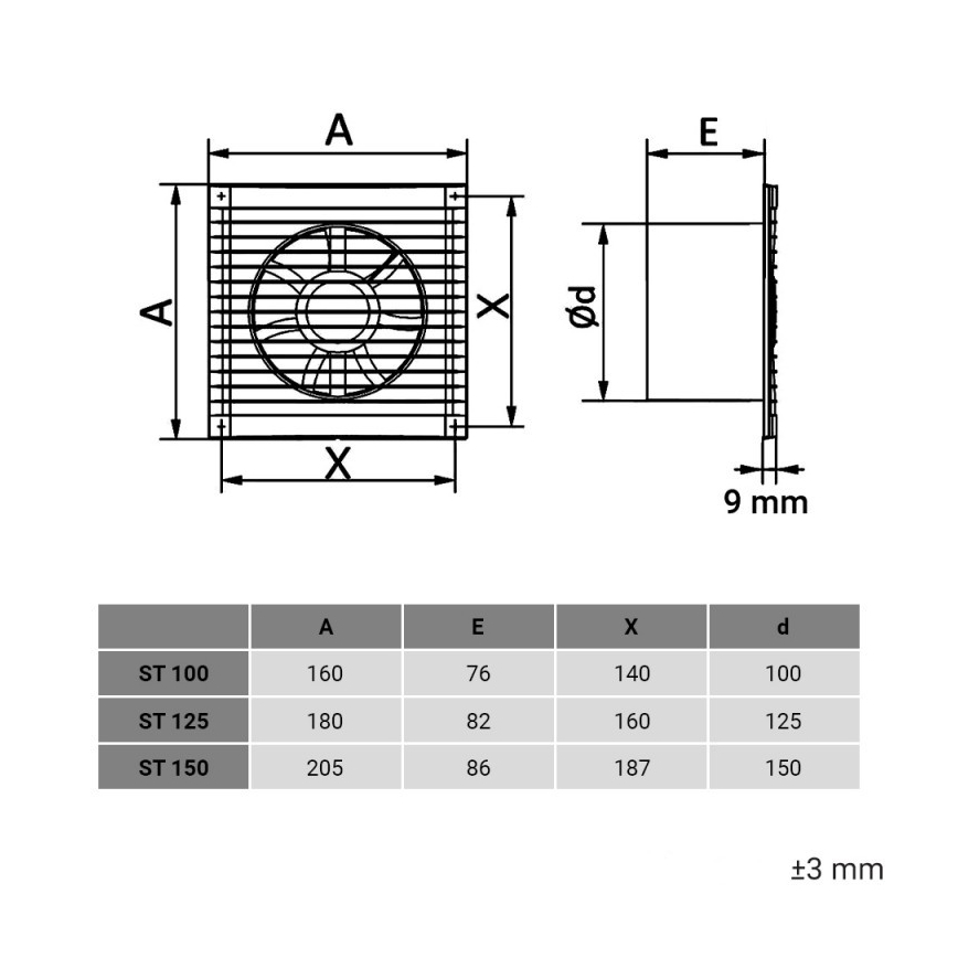 Dalap 1220 - Ašinis ventiliatorius su apsauginiu tinkleliu 125 ST 16W/230V