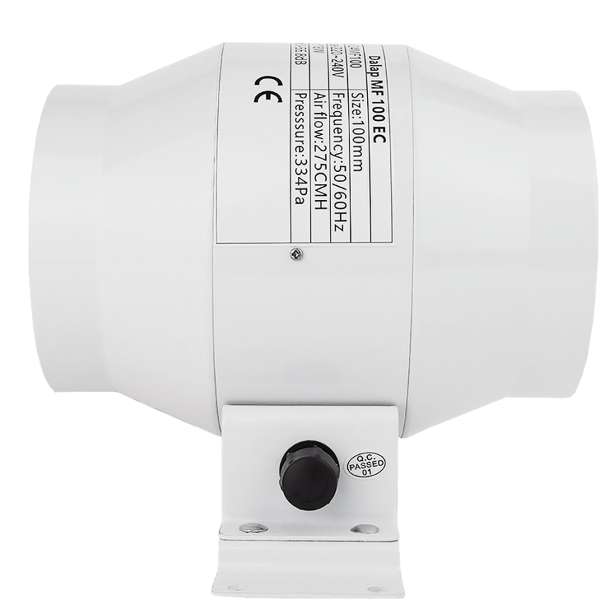 Dalap 24MF100 - Kanalinis ventiliatorius su energiją taupančiu varikliu ir apsukų reguliatoriumi MF 100 EC 18W/230V