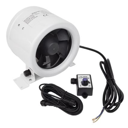 Dalap 24MF125 - Kanalinis ventiliatorius su energiją taupančiu varikliu ir greičio reguliatoriumi MF 125 EC 20W/230V