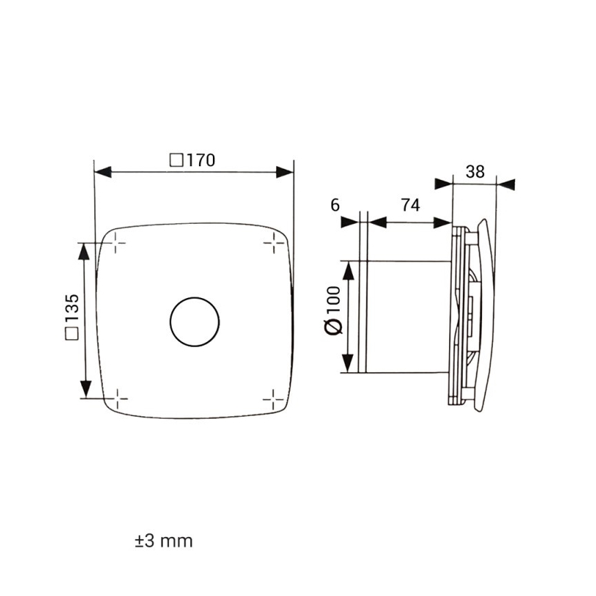 Dalap 41093zw - Ašinis ventiliatorius su laikmačiu 100 ONYX ZW 14W/230V