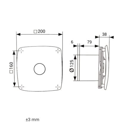 Dalap 41094zw - Ašinis ventiliatorius su laikmačiu 125 ONYX ZW 16W/230V