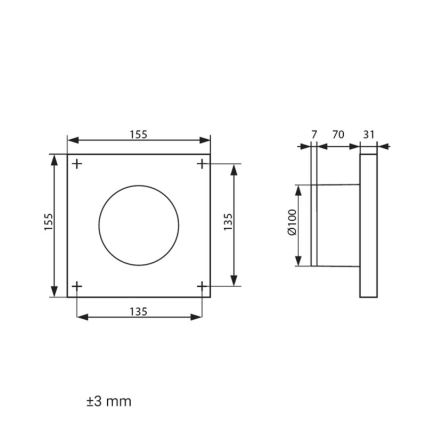 Dalap 41095ZW - Ašinis ventiliatorius su laikmačiu ir drėgmės jutikliu 100 DARK ZW 8,4W/230V
