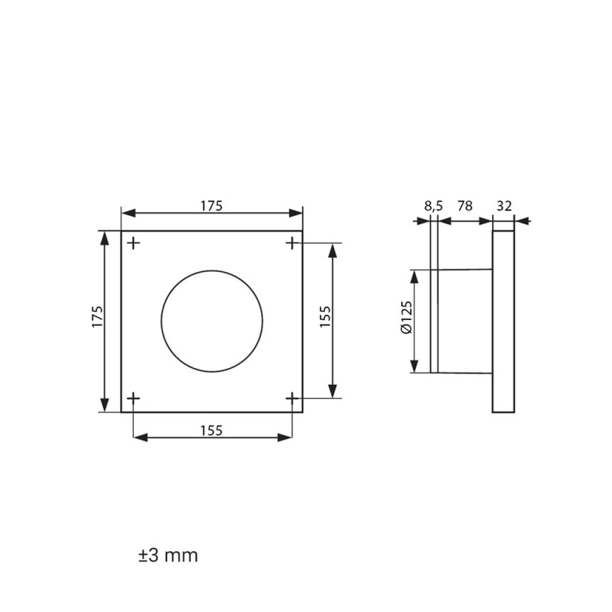 Dalap 41096 - Ašinis ventiliatorius 125 DARK 10W/230V