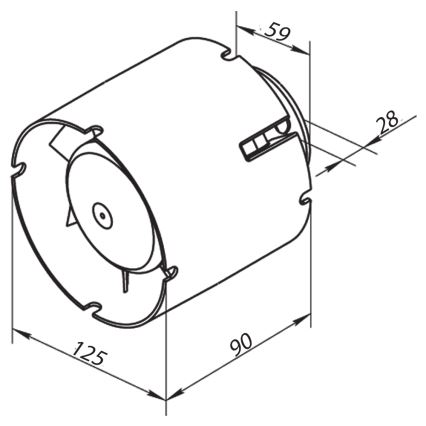 Dalap 41404 - Ašinis ortakinis ventiliatorius 125 SD 24W/230V
