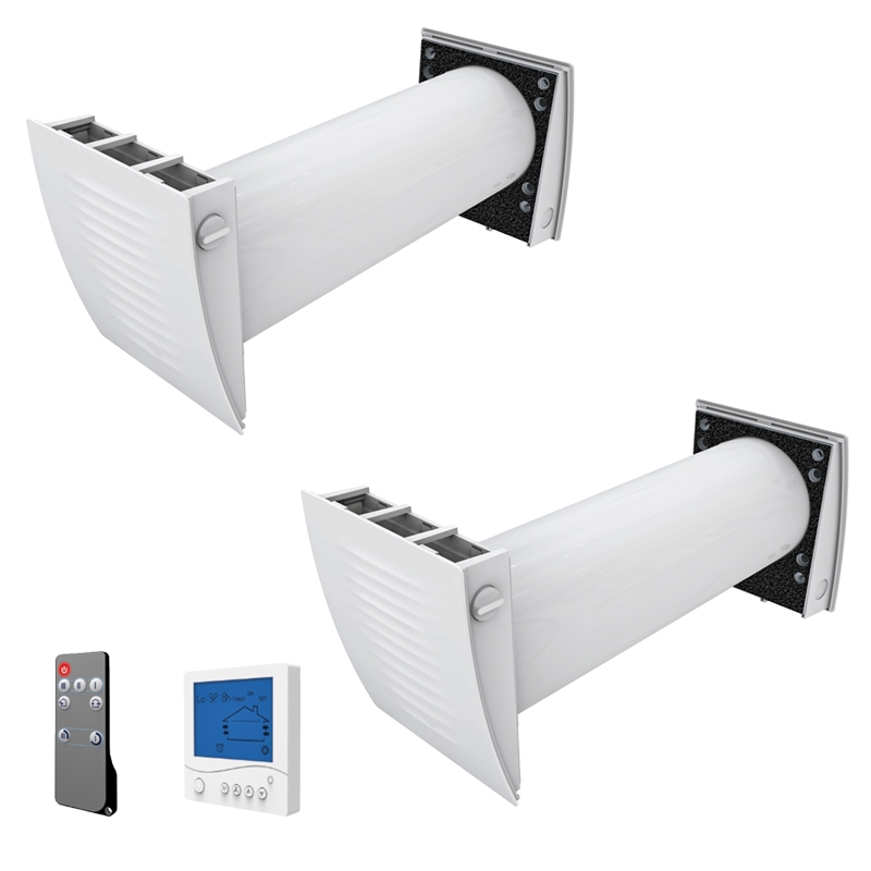 Dalap 55561 - KOMPLEKTAS 2 vnt. kambariniai rekuperatoriai ZEPHIR SIMPLE DOUBLE 7,61W/230V